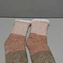 Anlisim Women Slipper Socks Non Slip Fuzzy Fluffy Thick Warm Cabin Cozy Comfy Soft Fleece Home Grips Socks (One Size, Gradient Khaki)