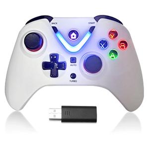 Wireless Game Controller with LED Lighting Compatible with Xbox One S/X, Xbox Series S/X Gaming Gamepad, Remote Joypad with 2.4G Wireless Adapter, Rechargeable Battery