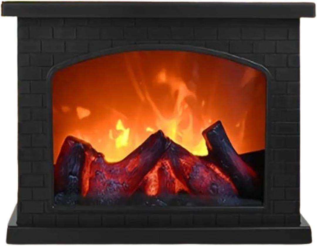 Ragyzity Decorative Small Fireplace Lantern, Flameless Portable Electric Light, Cozy Indoor Mini Fireplace for Home Christmas Decor