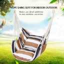 Hommtina Hammock Chair Hanging Rope Swing, Max 300 Lbs Hanging Chair with Pocket & Durability Perfect for Outdoor, Home, Bedroom, Patio, Yard (Pillows NOT Included,Khaki)