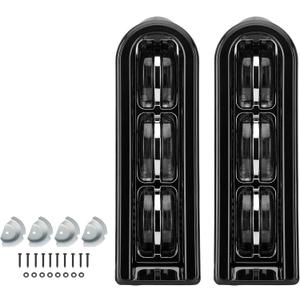 Motorcycle Rear Saddlebag Accent LED Light Fit for Harley, Plating Shell Four Line Red LightTurn SignalBrake LightDaytime Running LightFit for FLHTCU/FLHTK/FLTRU 2014-2022 (BLACK)