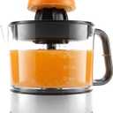 Elite Gourmet ETS623 BPA-Free 40-Watt Electric Citrus Juicer, Compact, Large Volume, Pulp Control, Oranges, Lemons, Limes, Grapefruits with Easy Pour Spout, 24oz, Black/Stainless Steel