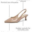 TKKUA Women's Pointed Toe Kitten Heels, 2 Inch Slingback Pumps (Nude, US 6.5)