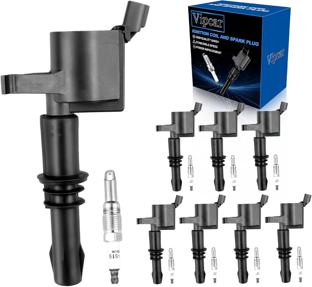 Set of 8 Ignition Coil Pack DG511 and Iridium Spark Plugs Compatible with Ford 2004-2008 F150 5.4L, 2006-2008 Explorer 4.6L, 2005-2008 Expedition 5.4L, 2006-2008 Mountaineer Mark LT Navigator