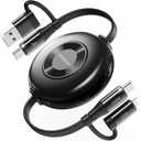 100W Retractable Car Charger 4 in 1 Travel Essentials Multi Charging Cable USB C/ L Fast & Carplay for iPhone 16/ 15/ 14/ 13 iPad MacBook Samsung S24/ S23+ Multiple Chargers for All Devices-2.95ft