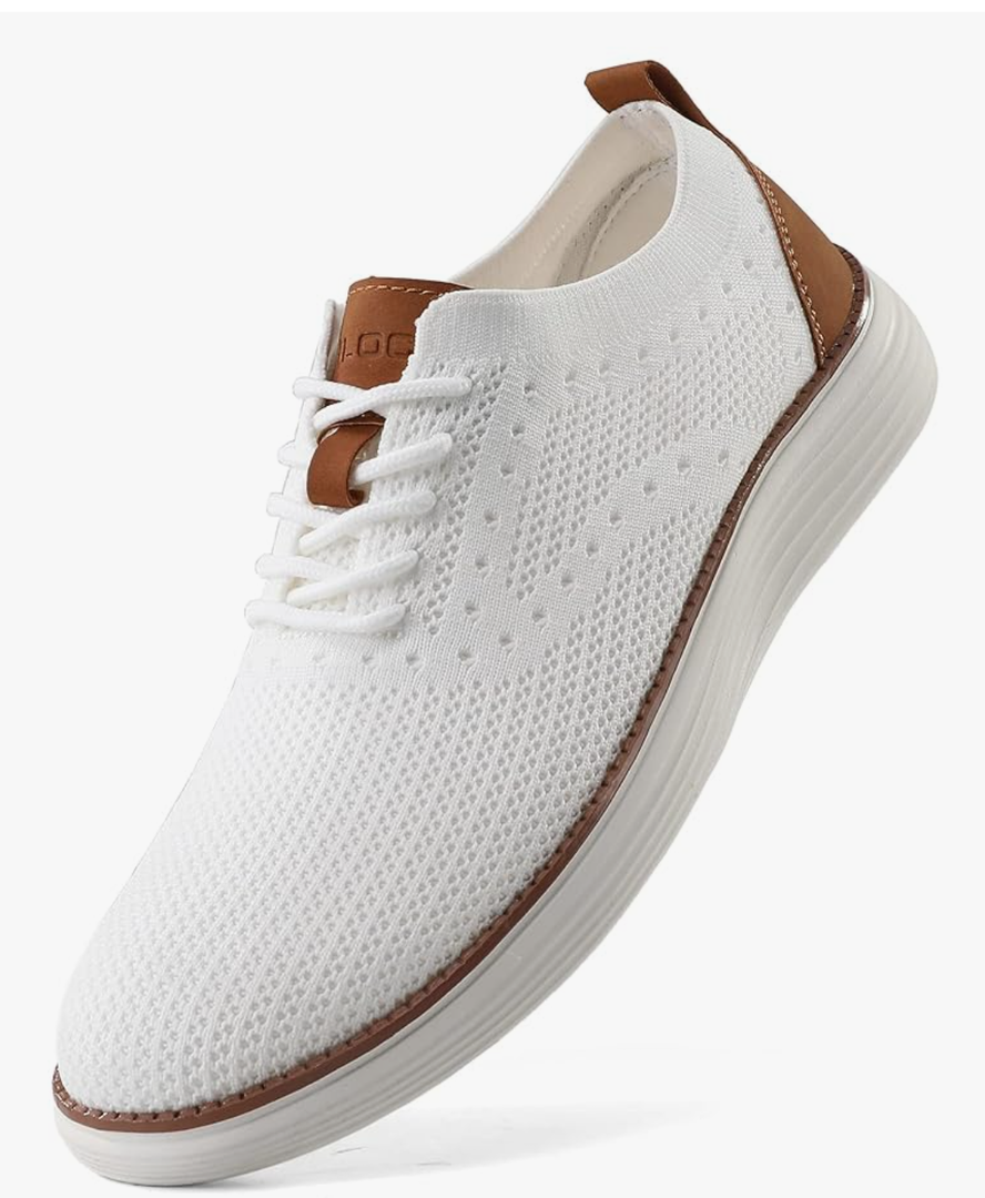 VILOCY Men's Casual Dress Sneakers Oxfords Business Mesh Breathable Walking Shoes Tennis Comfortable, Size 10