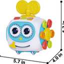 MoraBaby Robot Musical Busy Cube for Toddlers 1-3 Years Old, Montessori 6-in-1 Activity Cube with Lights & Sounds, Wheels for Tummy Time & Crawling Training, Birthday Gifts for Baby boy & Girl