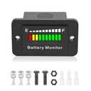 LED Battery Level Indicator, Universal Golf Cart Battery Meter Support 12V 24V 36V 48V 60V 72V Battery Monitor Lithium Battery Lead Acid Battery Fuel Gauge Meter for Ezgo Go Club Car