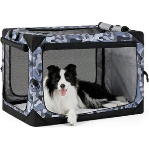 36 Inch Collapsible Dog Crate for Large Dogs - Portable Dog Travel Crate Soft Sided with Breathable Mesh Windows, Foldable Dog Kennel for Indoor and Outdoor, Camo (36.0"L x 25.0"W x 25.0"H, Camo)