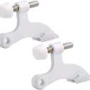 HOMOTEK 2 Pack Hinge Pin White Door Stopper,Adjustable Deluxe Heavy Duty Door Stopper 2-1/2"x1-3/4”,with White Rubber Bumper Tips
