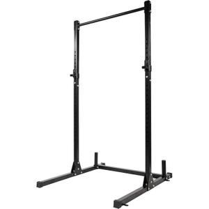 Elevon Multi-Function Adjustable Power Rack Exercise Squat Stand with J-Hooks and Other Accessories, Multiple Versions, Black, Basic 2" x 2"