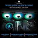 Thermalright Frozen Notte 360 Black ARGB V2 Water Cooling CPU Cooler, 360 Black CPU Cooler Specifications, 3120mm PWM Fans, S-FDB Bearings, Suitable for AMD/AM4, Intel LGA 1700/1150/1200/2011/2066