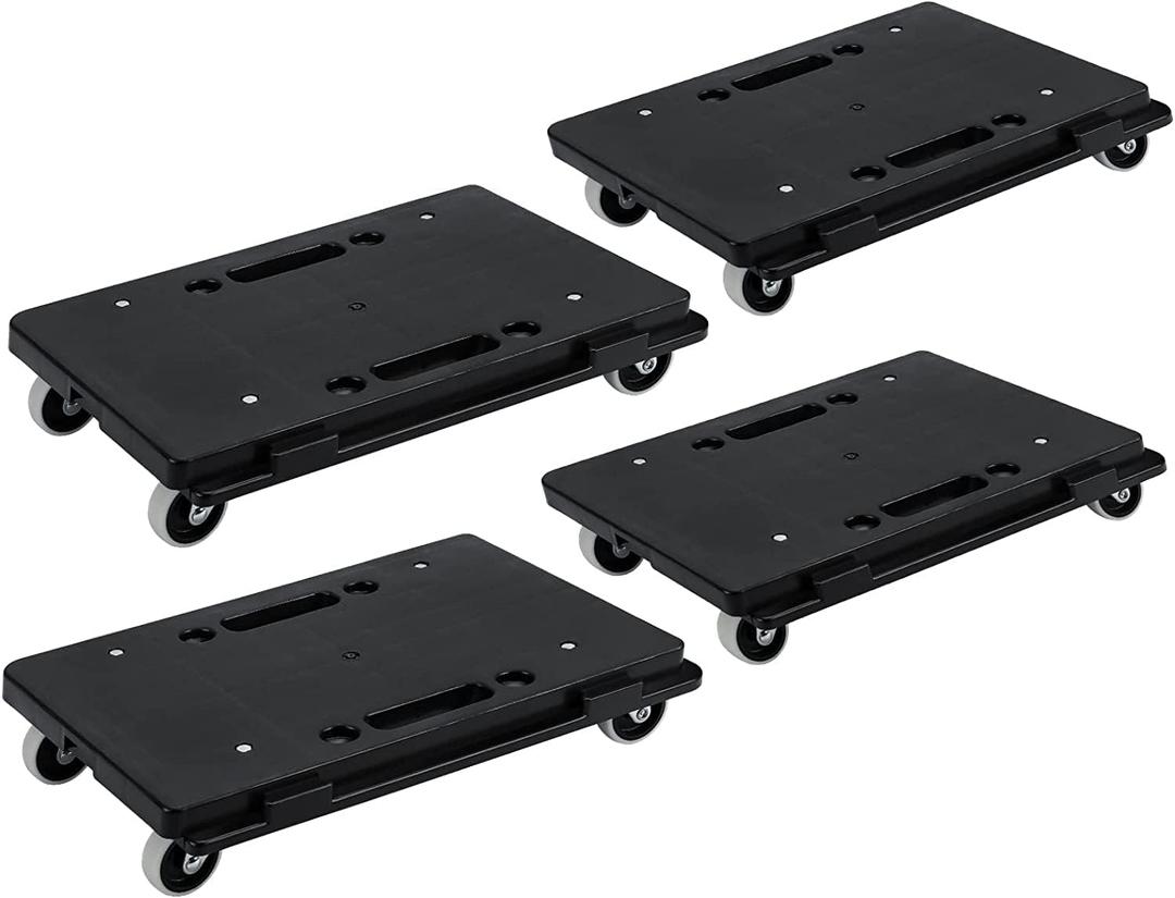 Furniture Dolly, 4 Pack Furniture Movers with Wheels, 500 Lbs Capacity, Moving Dolly Heavy Duty, Connectable Dollies with Wheels, Black