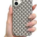 YTanazing Heat Dissipation Case for iPhone 16, Cute Glossy Chrome Electroplate Bubble Bead Pearl Phone Case Breathable Cooling Hollow Shockproof Protective Corver for Women Girls, Silver