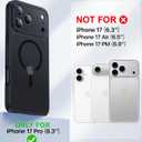 Magnetic for iPhone 17 Pro Case [Full Camera Protection][Military-Grade Protection][Compatible with MagSafe] Shockproof Protective Slim Phone Case for iPhone 17 Pro, Black
