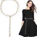 Gold Waist Chain Belt for Women, Adjustable Gold Coin Pirate Belt, Tassel Layered Chain Waist Jewelry Suitable for Dresses and Boho Fashion Medieval Themed Accessory