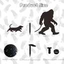 Bigfoot Garden Stake Laser Cut Metal Sasquatch Statue Walking Dachshund Dog on Leash Funny Yard Decor, Outdoor Metal Yard Art Silhouette, Sign for Garden & Lawn