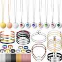 Otuuz 60 Pcs Metal Laser Engraving Materials Jewelry Bulk Making Engraving Accessories Set Thanksgiving Christmas Gift for Crafting Laser Engravers Stainless Steel Necklace Pendant Bracelet Ring Card