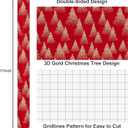 Yarcony Red Christmas Wrapping Paper, Red and Gold Trees Holiday Wrapping Paper, Vintage Gold Foil Christmas Trees Elegant Winter Gift Wrap for Gift Packaging, Craft, New Year(17 Inch X 33 Feet)