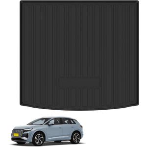 Custom Fit for Cargo Liner 2022-2024 Audi Q4 e-tron/ Q4 Sportback e-tron - Black TPE All Weather Heavy Duty Waterproof Rear Cargo Tray Trunk Floor Mat Protector