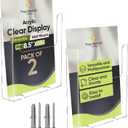 Acrylic Brochure Holder for Wall Mounting, Clear Display for 8.5" x 11" Flyers, Literature Holder for Magazines, Pamphlets, Menus, Includes Screws & Plastic Anchors  Pack of 2