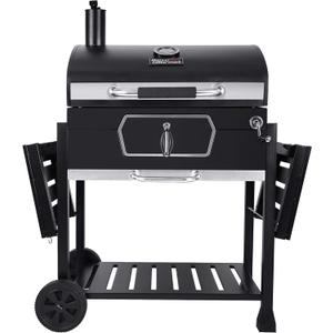 Royal Gourmet CD2030AN 30-Inch Charcoal Grill, Deluxe BBQ Smoker Picnic Camping Patio Backyard Cooking, Black, Large