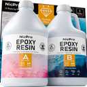 Nicpro 1 Gallon Crystal Clear Epoxy Resin Kit, Not Yellowing & Bubbles Free Resin Food Safe Resin for Coating and Casting, Craft DIY, Jewelry Making Art, Molds, Tables Top, Wood