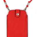 Leather Neck Pouch for Phone (Style 2) - Red