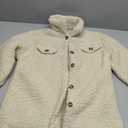 Haloumoning Girls Fuzzy Fleece Jacket Casual Button Down Sherpa Overcoat Faux Fur Jackets Outwear 150