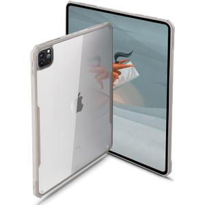 TineeOwl iPad Pro 12.9 inch Case 2022, 2021, 2020 & 2018 (6th, 5th, 4th & 3rd Generation) Ultra Thin, Clear Back, Flexible TPU Absorbs Shock, Supports Apple Pencil Wireless Charging (Stone/Clear Back)