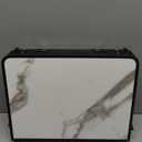 Titanker Folding Camping Table Small 2ft, Small Camp Table Portable with 50% Extra Space, Folding Picnic Table, Portable Beach Tables, Car Camping Essentials, Aluminum Light Solid (Small 24.4"L x 16.3"W x 20.9"H, White Marble Top & Black Frame)