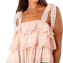 Petal & Pup Women's Tanya Lace Top (Medium, Light Pink)