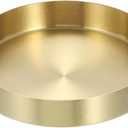uxcell Stainless Steel Decorative Tray 5" Round Serving Tray Metal Decorative Plate for Jewelry, Makeup, Candle, Kitchen Tableware, Gold