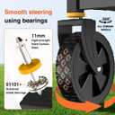 NWH Collapsible Wagon Cart with Wheels Foldable, 360LBS Large Capacity Portable Folding Utility Heavy Duty Beach Wagons Cart with All-Terrain Wheels for Groceries Shopping, Camping, Sports, Garden (120L)