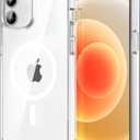 CACOE Magnetic Case for iPhone 12 & iPhone 12 Pro 6.1 inch-Compatible with MagSafe & Magnetic Car Phone Mount,Not Yellowing Anti-Scratch (Clear)
