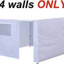Eurmax USA Full Zippered Walls for 10 x 10 Easy Pop Up Canopy Tent,Enclosure Sidewall Kit with Roller Up Mesh Window and Door 4 Walls ONLY,NOT Including Frame and TopForest Green