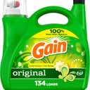 Gain Liquid Laundry Detergent, Original Scent, 194 fl oz, 134 loads, Freshness + Odor Fighting, Laundry Detergent Liquid Soap, HE compatible