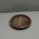 Turntable Rustic Wooden Serving Tray: Hanobe Round Wood Decorative Vintage Centerpiece Candle Holder Trays Farmhouse Ottoman Tray with Turn Table for Kitchen Countertop Coffee Table (Distressed & Turnable)