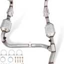 Catalytic Converter Kit Compatible with F-150 1999-2003 5.4L, F-250 F250 1999 5.4L (Dual Conv. System)4WD, Transmission code 4R70W, Reference OE: 30476 30477 645467 EPA Compliant