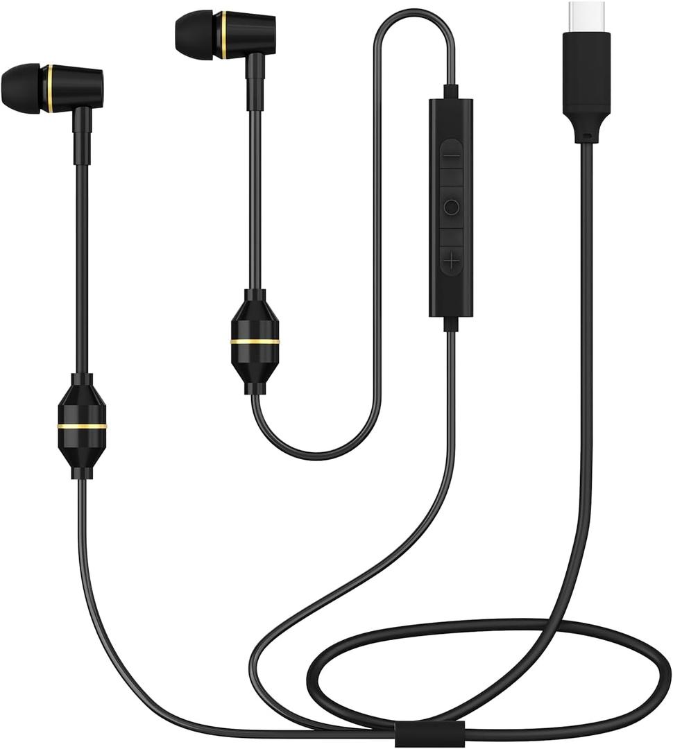 Air Tube Headphones USB C Headphones Wired for iPhone 16 15, Type C Earbuds Earphones with Microphone Noise Cancelling for iPad,Google Pixel 8 7 6A 5 Samsung-Not for 3.55mm and Lightning Connector