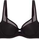 Smart & Sexy Women's Mesh Plunge Bra (Black), Size 36D