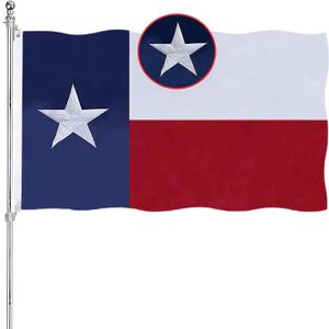 Texas Flag 4x6 for Outside Heavy Duty TX Texas State Flags Outdoor with Embroidered Stars and Durable Canvas Header Polyester Flag of for Classroom Car Indoor