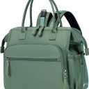 LORADI Large Diaper Bag Tote, 14 Pockets Stylish Baby Bag with Stroller Clips and 3 Insulated Pockets, Baby Shower Essentials (Green)