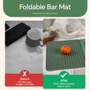Bar Mat, Bar Accessories, Multifunctional Folding Cocktail Mat with Cutting Board, 18" X 12"(Green) Drying Mats,Bar Mat for Countertops,Bar Decorations for Home, Outdoor Bar Accessories,Travel
