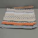 Boho Throw Pillow Covers 18x18 Set of 2 Farmhouse Decorative Cushion Case Striped Square Pillows Cover Chenille Pillow Cases Accent Neutral Pillowcase for Sofa Couch Bed,Orange-Blue