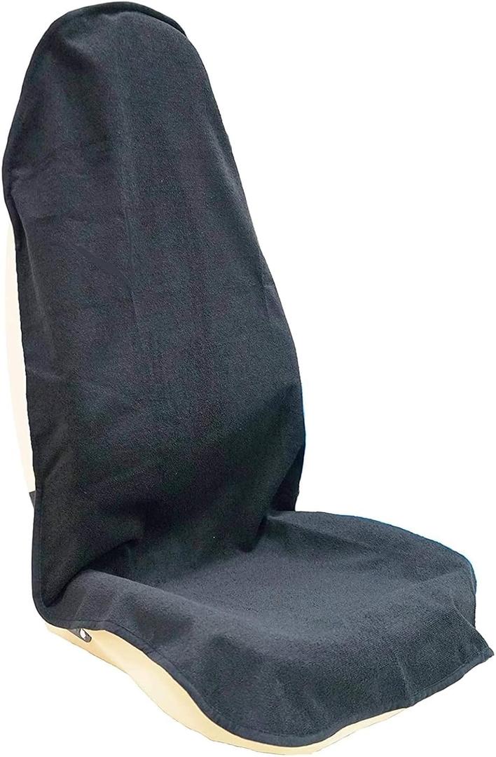 Car Seat Cover Protector Front Seats,for Gym Workout,Running,Swimming,Beach and Hiking,Waterproof Sweat Towel Bucket Seat Covers for Cars SUV Trucks (Black, 1Pcs)