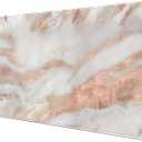Rose Gold Marble Desk Mat Cute Desk Decor Mouse Pad, Abstraction Metallic Luxury Large Gaming Mousepad (31.5x15.75 in), Women Girly Keyboard Mat Computer Desk Pad for Work/Office/Home