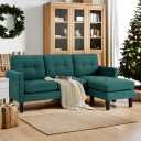 L Shaped Couch - Convertible Sofa Bed Couch Set with Reversible Chaise, Modular Sectional Sofa for Living Room Apartment Small Space(Forest Green)