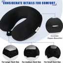 SAIREIDER Travel Pillow 100% Pure Memory Foam Travel Neck Pillow, Airplane Pillow for TravelingCarHomeOfficeWashable CoverBlack