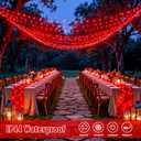 JMEXSUSS 2 Pack Solar String Lights Outdoor Waterproof, Total 400 LED 151FT Solar Christmas Lights Outdoor, 8 Modes Christmas Light for Outside Patio Yard Tree Decorations, Red